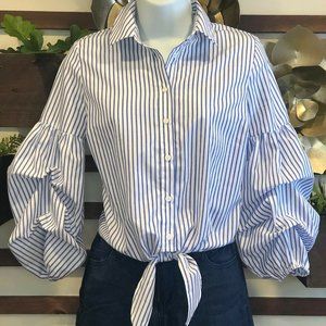 Redherring Tie Waist Blouse Puffy Sleeved Sz 8